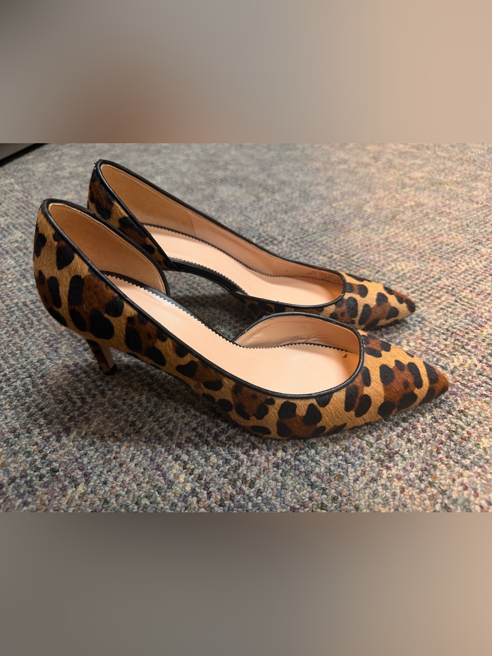 J. Crew Leopard-Print Pointed Toe Pumps in Brown and Black